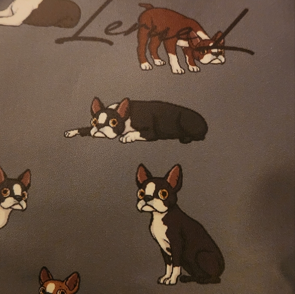 Women designer LERUEL $60 boston terrier zippered tote bag - Picture 2 of 5